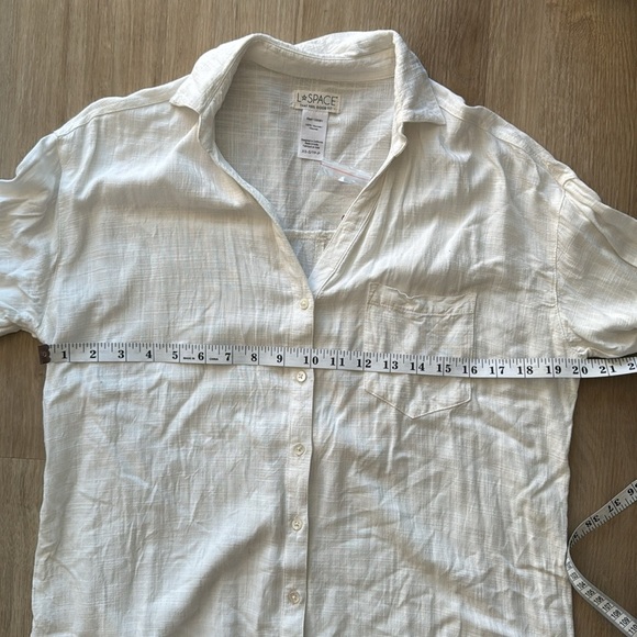 L*Space Button Down White Long Viscose Tunic sz XS - Picture 6 of 11
